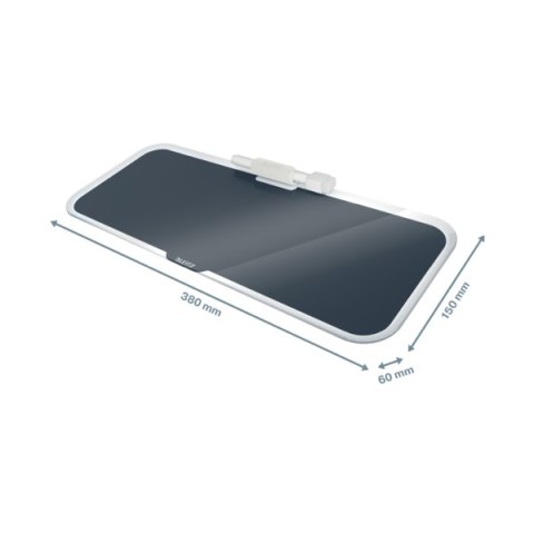 Szklany notatnik na biurko Leitz Cosy, poziomy, szary 52690089 .