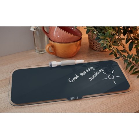 Szklany notatnik na biurko Leitz Cosy, poziomy, szary 52690089 .