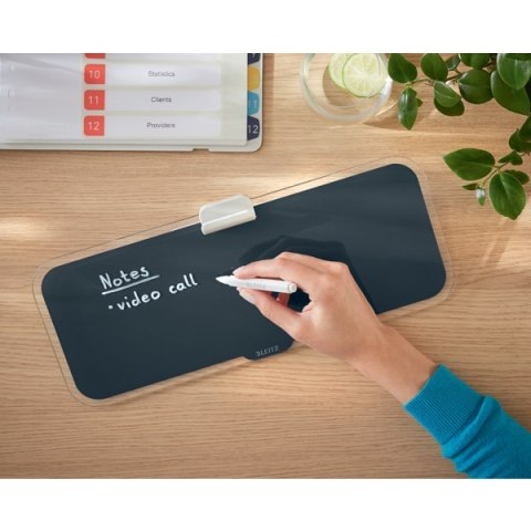 Szklany notatnik na biurko Leitz Cosy, poziomy, szary 52690089 .