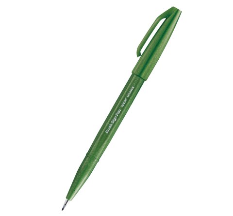 Pisak pędzelkowy do kaligrafii oliwkowy SES15C-D2X PENTEL .