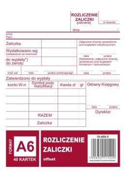 409-5 Rozliczenie zaliczki MICHALCZYK&PROKOP A6 40 kartek
