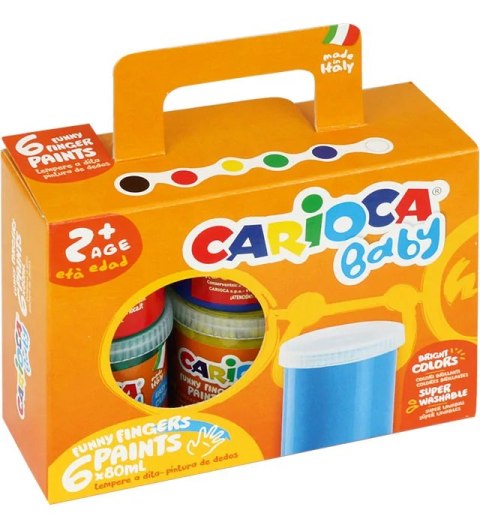 Farba tempera do malowania palcami 6kl 80ml CARIOCA BABY 170-2275 OD 2 LAT