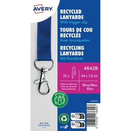 Smycze z recyklingowanego PET, 10 szt., 15 _ 440 mm, niebieskie, 4842B