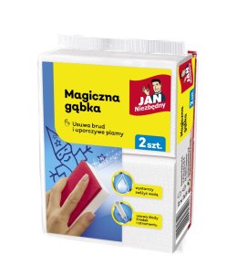 JAN NIEZBĘDNY Magiczna gąbka do usuwania plam, biało-czerwona, 2 szt. 35417