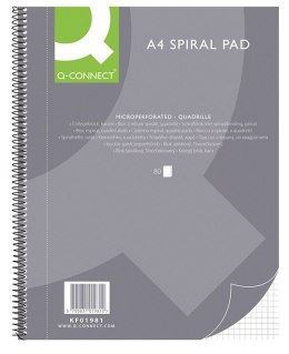 Kołonotatnik Q-CONNECT, A4, w kratkę, 80 kart., 70gsm, perforacja KF01981