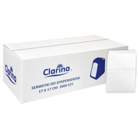 SERWETKI DO DYSPENSERÓW Clarina 17x17 cm Białe 2000 szt. 18169