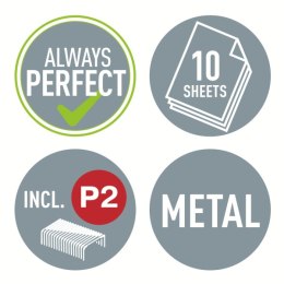 Zszywacz + dziurkacz metalowy Leitz Mini WOW, żółty, 10 lat gwarancji, 10 kartek 55612016 .