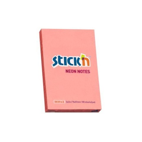 Bloczek STICK N 76x51mm różowy neon 100k 21162 STICK N