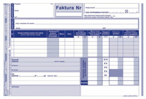 Faktura VAT netto (pełna) A5, 80 kartek (1+2) 10-103-3E DOTTS