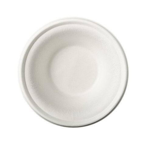 Miseczka z trzciny cukrowej 380ml, biała, op. 100 szt., 100% biodegradowalna 90109