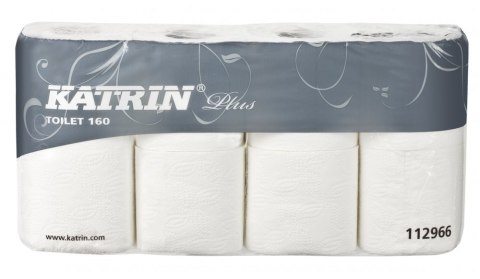 Papier toaletowy, małe rolki KATRIN Toilet 160, 2W, 112966, opakowanie: 8 rolek