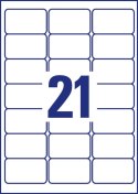 Etykiety adresowe 63,5 x 38,1 mm, etykiety przezroczyste, etykiety foliowe 25 ark. / op., Avery L7560-25