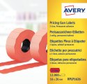 Etykiety cenowe w rolce do metkownicy dwurzędowej, trwałe, 1200 etyk./rolka, 10 rolek/op., 16 x 26 mm, czerwone, Avery RPLP1626
