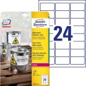 Etykiety foliowe 63,5 x 33,9 mm, białe etykiety wodoodporne z trwałym klejem, etykiety poliestrowe na znaki BHP, 20 ark. / op., 