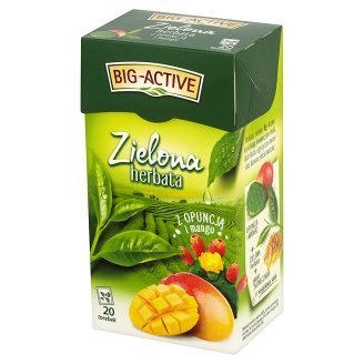 Herbata BIG-ACTIVE kawałkami OPUNCJI 100g liściasta zielona