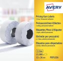 Etykiety cenowe w rolce do metkownicy jednorzędowej, trwałe, 1500 etyk./rolka, 10 rolek/op., 12 x 26 mm, białe, Avery PLP1226