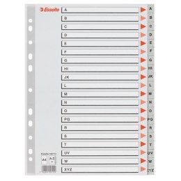 Przekładki plastikowe szare PP A4 A-Z alfabetyczne ESSELTE 100112