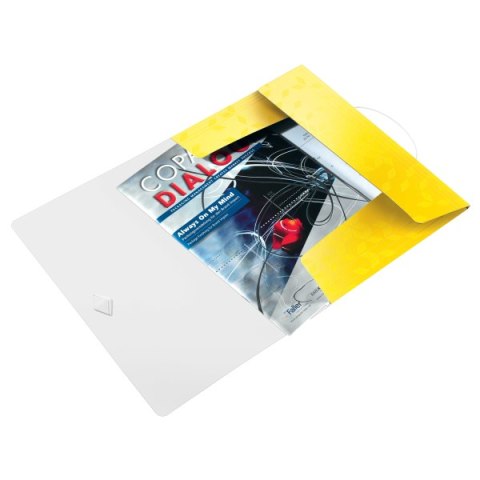 Teczka z gumką LEITZ WOW PP 15 mm 150k A4 żółta 45990016