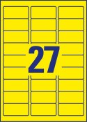 Etykiety żółte neonowe L6004-25 63,5x29,6 25 ark Usuwalne, Avery Zweckform