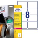 Etykiety foliowe 99,1 x 67,7 mm, białe etykiety wodoodporne z trwałym klejem, wytrzymałe etykiety przemysłowe 10 ark. / op., Ave