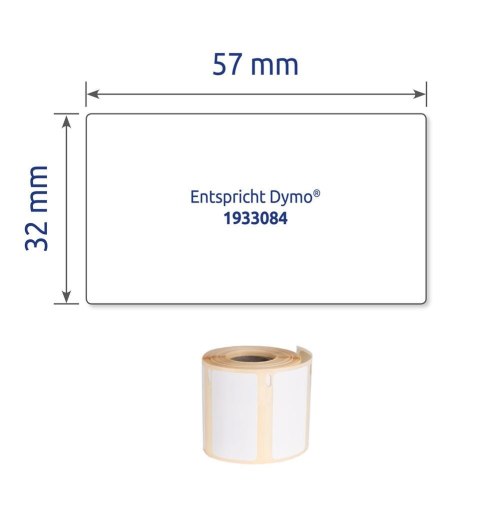 Etykiety na rolce, etykiety foliowe 32 x 57 mm, etykiety do termodruku, białe etykiety wodoodporne, etykiety na znaki BHP, 400 e