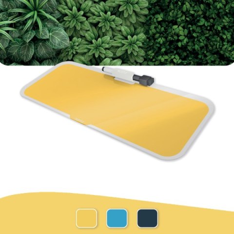 Szklany notatnik na biurko Leitz Cosy, poziomy, żółty 52690019 .