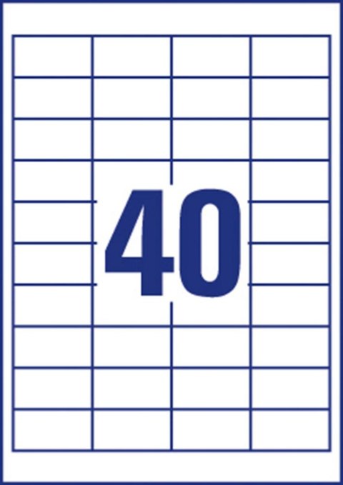 Etykiety uniwersalne Economy Europe100 by Avery Zweckform, A4, 100 ark./op., 48,5 x 25,4 mm, białe ELA002