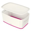 Pojemnik MyBOX mały z pokrywką biało-różowy LEITZ 52291023 .