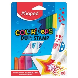 Flamastry dwustronne z pieczątkami 8 szt. pud. z zaw. 846808 MAPED .