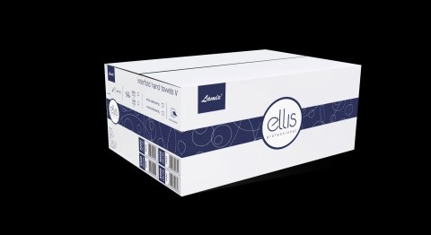 Ręczniki składane V PROFESSIONAL białe/wzorek fiolet 3000 składek celuloza ELLIS (ZZ) 2615