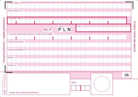 Polecenie przelewu, (1+3) A6 80kartek, 10-445-5M DOTTS