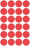 Kółka do zaznaczania śr. 18 mm, czerwone etykiety papierowe, etykiety okrągłe z trwałym klejem, etykiety do oznaczenia 96 etyk. 
