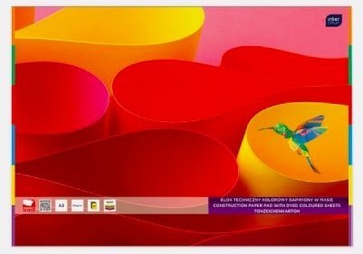 Blok techniczny kolorowy A3 20 kartek 180g , INTERDRUK 5956 SALE