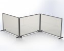 Osłona ochronna szyba pleksi w ramie aluminiowej, metalowa podstawa srebrna 60x65 SALE