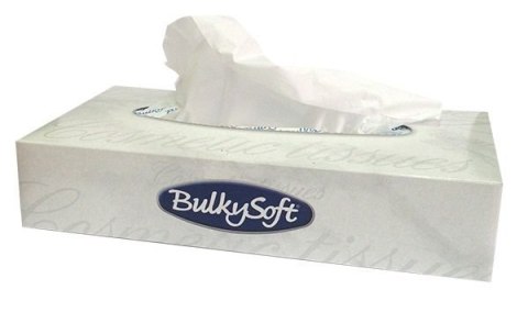 Chusteczki higieniczne 100sztuk, 2 warstwy, kolor biały, celuloza, BULKYSOFT 68100