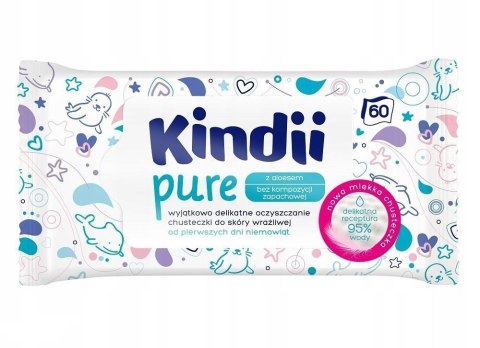 Chusteczki nawilżane KINDII pure 60 szt., 1op *035107