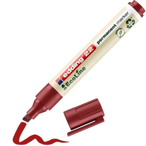 Marker EDDING permanentny ekologiczny ścięta końcówka czerwony 22/002/cz ed SALE