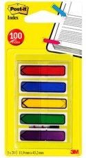 Zakładki indeksujące POST-IT (684-ARR1), PP, 12x43mm, strzałka, 5x20 kart., mix kolorów