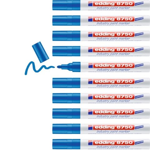 Marker lakierowy przemysłowy okrągła końcówka 2-4 mm niebieski Edding 8750/003/N