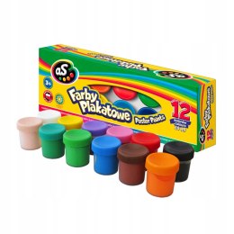 Farby plakatowe AS 12 kolorów - 20 ml, 301219004