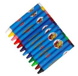 Kredki szkolne świecowe ZĘBOZAURUS 10cm SOFT- 12 kolorowe, trójkątne mix TO-559 Toma SALE