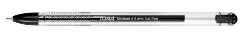 Długopis żelowy STUDENT, końcówka fine 0,5mm, czarny TO-071 Toma