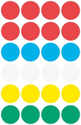 Kółka do zaznaczania mix kolorów 3089 Q18 4ark Avery Zweckform