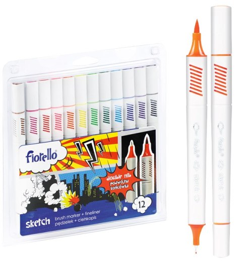 Flamastry SKETCH FIORELLO 12 kol.dwustronne 160-2232 .