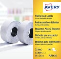 Etykiety cenowe w rolce do metkownicy dwurzędowej, usuwalne, 1200 etyk./rolka, 10 rolek/op., 16 x 26 mm, białe, Avery PLR1626