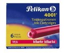 Naboje do piór, krótkie czerwone 400142567 PELIKAN