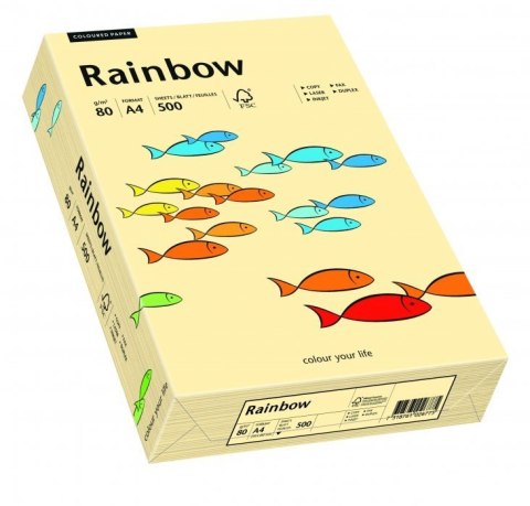 Papier xero kolorowy A4 80g 500 ark. RAINBOW R06 kość słoniowa 88042275