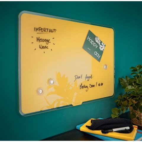 Szklana tablica magnetyczna Leitz Cosy 80x60cm, żółta, 70430019