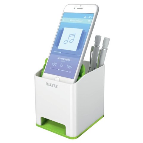 Kubek na długopisy Leitz WOW ze wzmacniaczem dźwięku, zielony 53631054 .