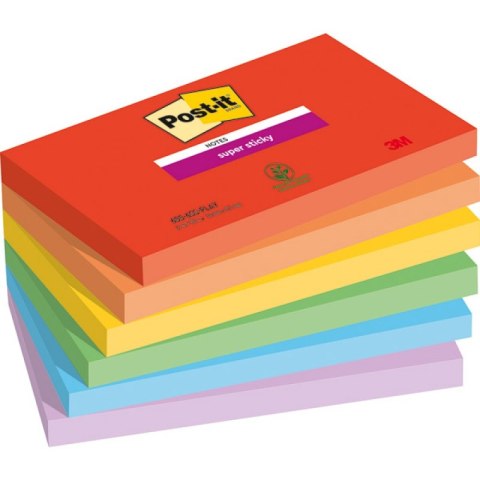 Nowy indeks blk0044011 Bloczek samoprzylepny POST-IT Super Sticky PLAYFUL (655-6SS-PLAY), 127x76mm, 6x90 kart.,